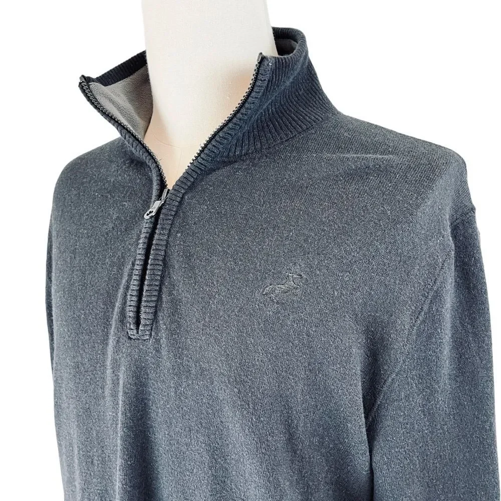 THE NORTH FACE Black Wool Blend‎ 1/4 Zip Sweater Sz Large Long Sleeve Pullover